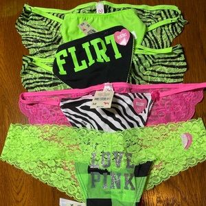 Bundle of 4 PINK Victoria’s Secret Panties - M